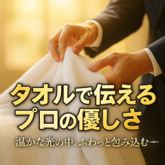 【“タオルひとつで変わる印象”】細かい気配りがプロの証
